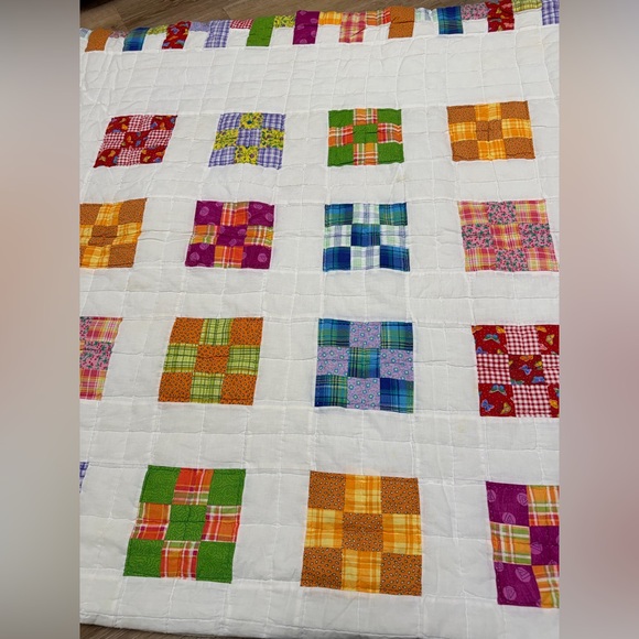Colorful Patchwork Queen Sized Quilt - Picture 9 of 16